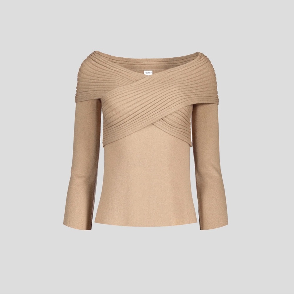 Violante Nessi Rodin off the shoulder cashmere blend knit top